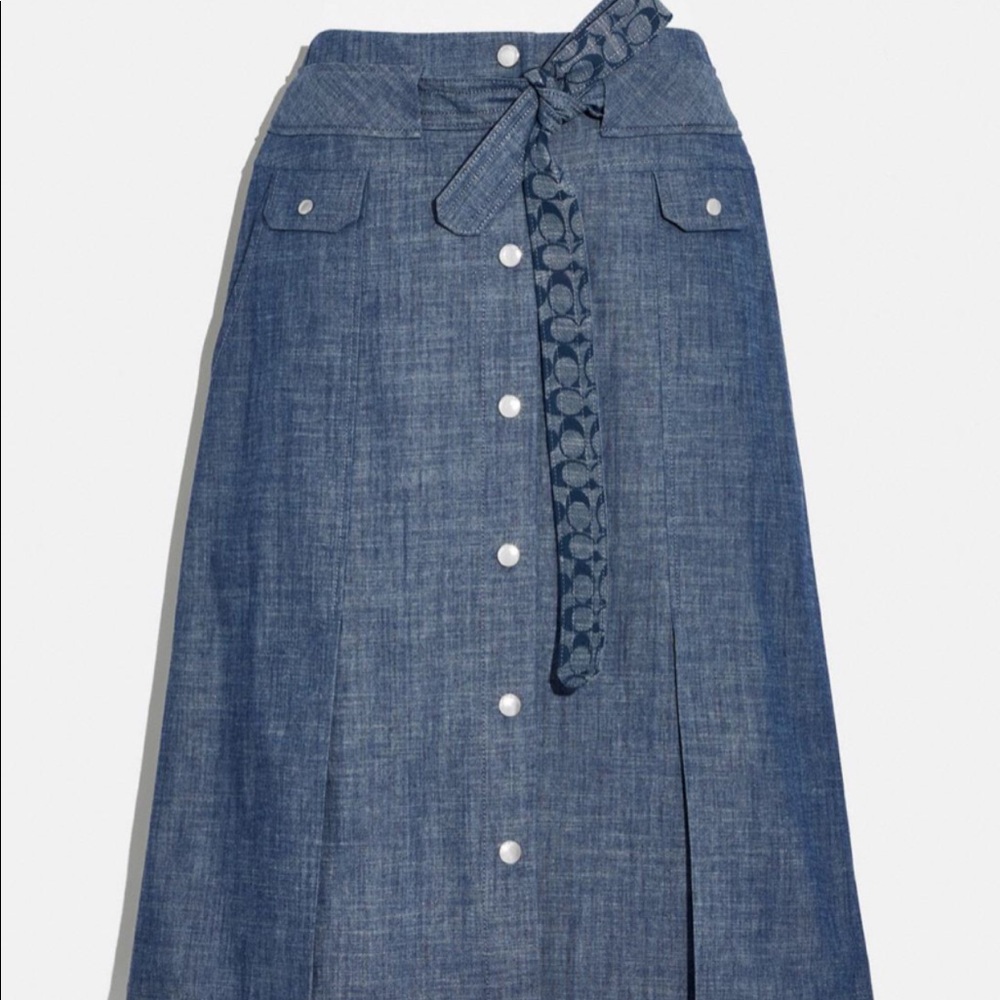 Coach Chambray midi skirt